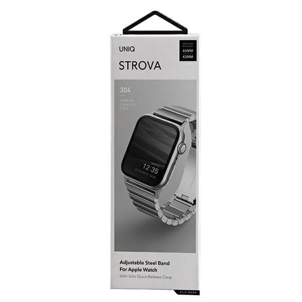 Uniq Λουράκι Apple Watch 2 / 3 / 4 / 5 / 6 / 7 / 8 / 9 / SE / SE 2 / Ultra / Ultra 2 - 42 / 44 / 45 / 49 mm Strova από Ανοξείδωτο Ατσάλι - Sterling Silver