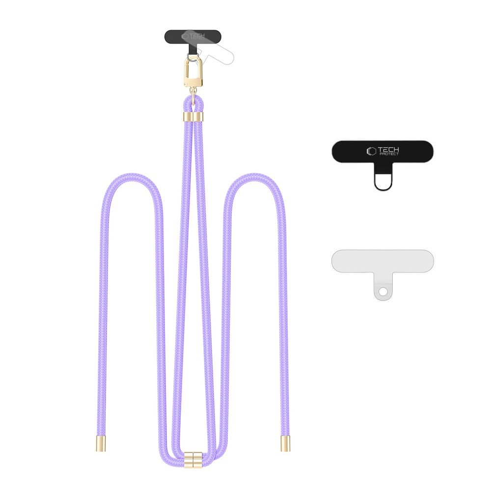 Tech - Protect C7S Rope CrossBody Strap - Universal Λουράκι για Θήκη Κινητού - Lavender / Gold