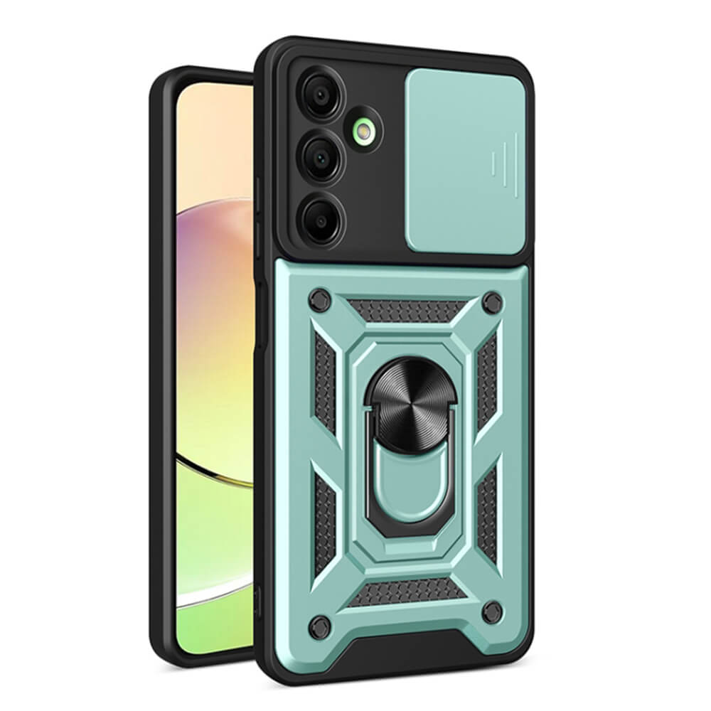 Techsuit Samsung Galaxy A16 4G / A16 5G - CamShield - Σκληρή Θήκη με Προστασία Καμερών και Δαχτυλίδι Συγκράτησης - Green