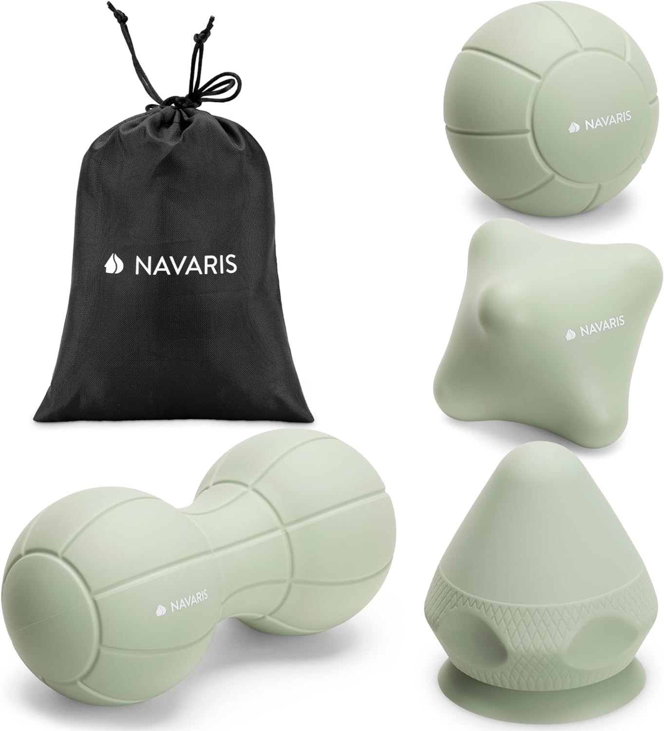 Navaris Σετ με 4 Μπάλες Μασάζ Διαφορετικής Υφής και Σχήματος - Light Green - 60996.01.07