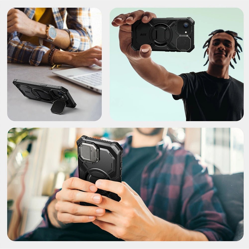 Supcase iPhone 16e Armorbox MagSafe Σκληρή Θήκη με Προστασία Οθόνης και Κάλυμμα Κάμερας / Stand - Black