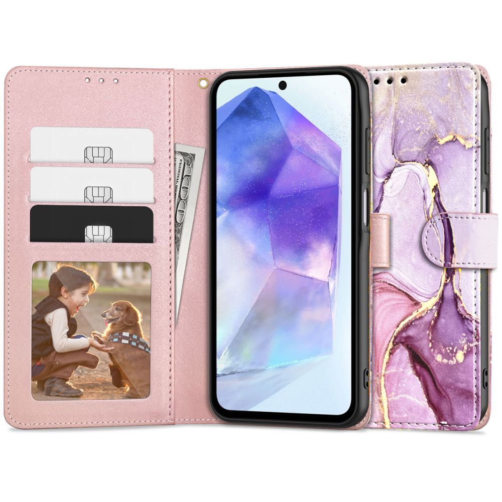 Tech - Protect Samsung Galaxy A55 5G Θήκη Πορτοφόλι Stand από Δερματίνη - Marble