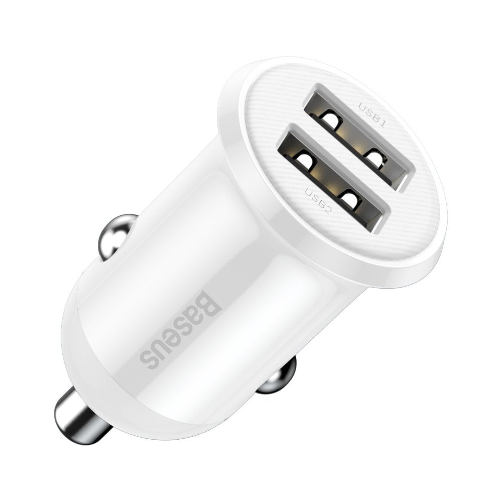Baseus Grain Pro Car Charger - Φορτιστής Αυτοκινήτου 4.8A 2xUSB Ports - White - CCALLP - 02