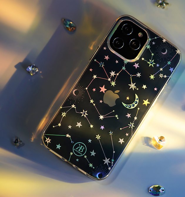 Kingxbar iPhone 12 / iPhone 12 Pro Lucky Series Σκληρή Θήκη με Swarovski Crystals - Zodiac - Διάφανη