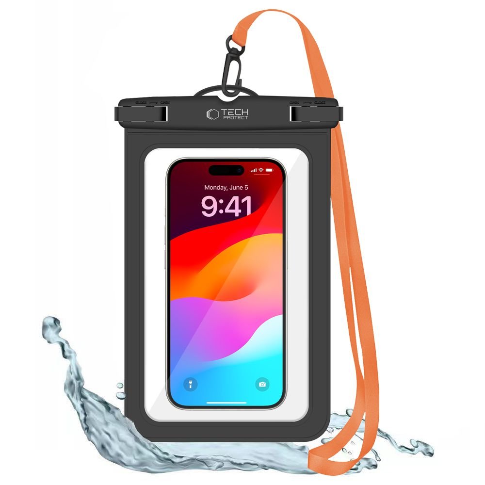Tech - Protect UWC9 Universal Αδιάβροχη Θήκη για Smartphones 8.9'' - Black / Orange