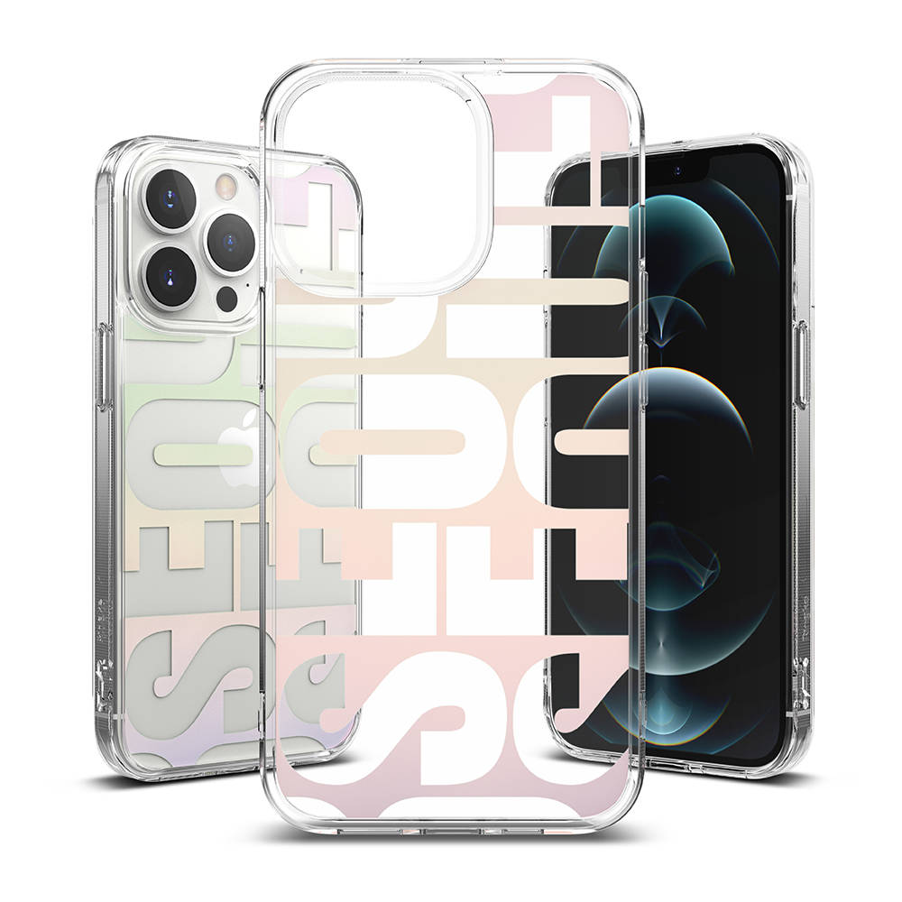 Ringke iPhone 13 Pro Fusion Σκληρή Θήκη με Πλαίσιο Σιλικόνης - Design Seoul - Multicolor / Διάφανη