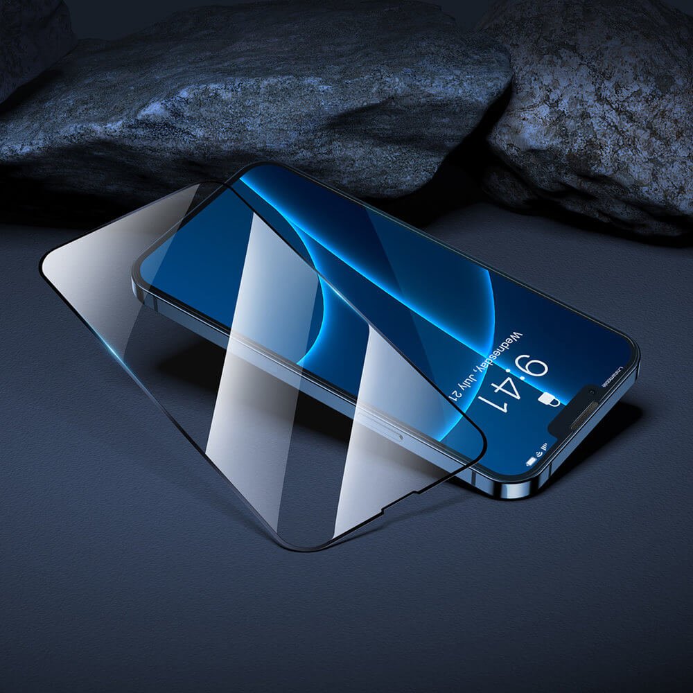 Baseus iPhone 13 Pro Max 0.3mm Ceramic Full Glass Full Screen Αντιχαρακτικό Γυαλί Οθόνης - 2 Τεμάχια - Black - SGQP030201