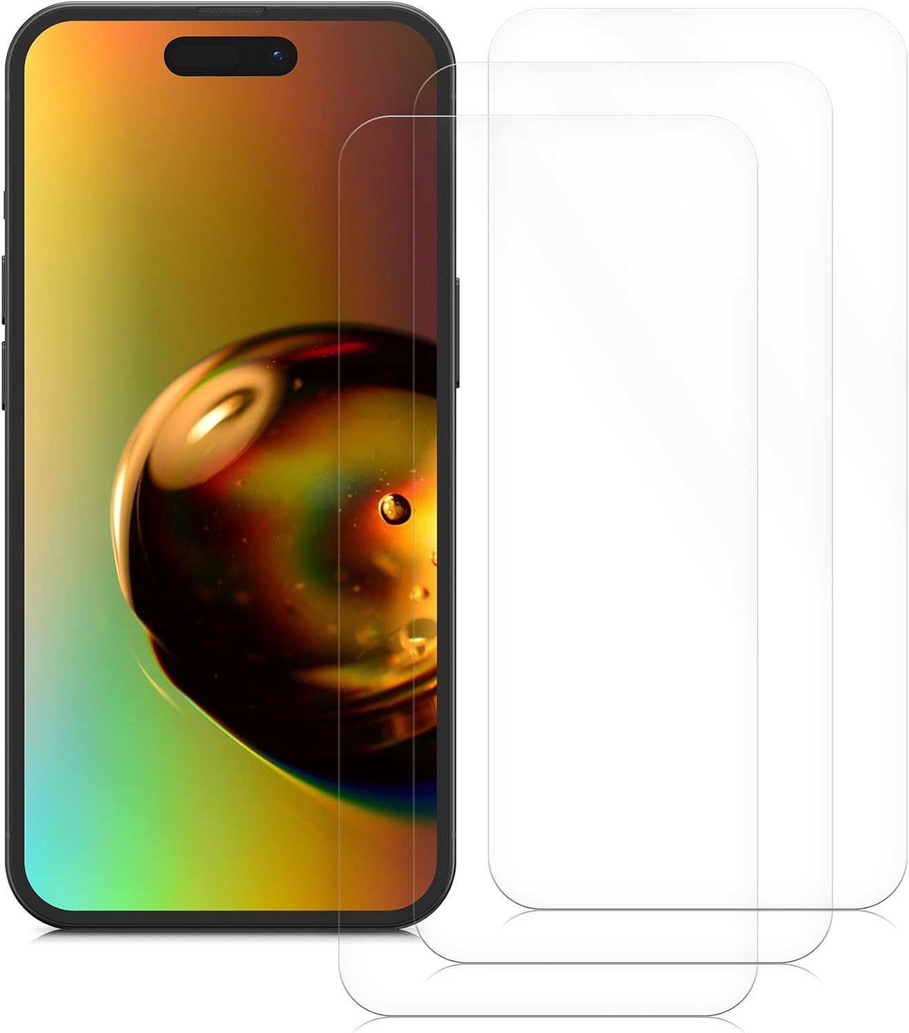 KW iPhone 15 Pro - Τρεις Μεμβράνες Προστασίας Οθόνης - Διάφανες - 62023.1