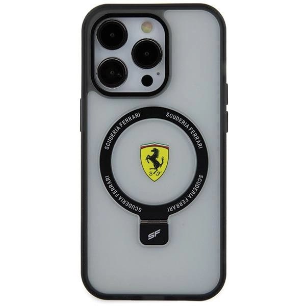 Ferrari iPhone 15 Pro Ring Stand 2023 Collection MagSafe Σκληρή Θήκη με Πλαίσιο Σιλικόνης και Stand / MagSafe - Ημιδιάφανη / Black - FER000609 - 0