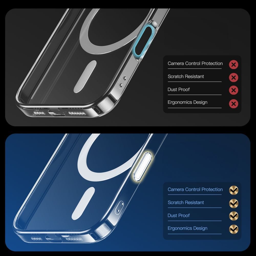 Tech - Protect iPhone 16 Pro Flexair Hybrid CC MagSafe Σκληρή Θήκη με Πλαίσιο Σιλικόνης και MagSafe - Διάφανη