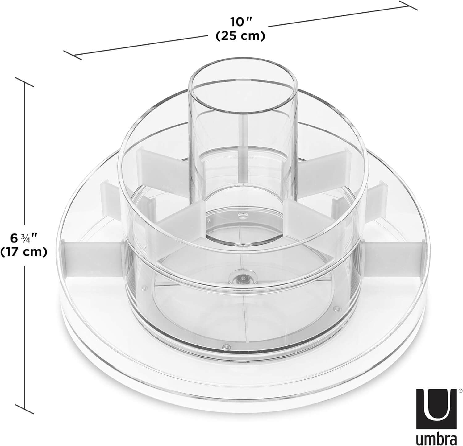Umbra Cascada Περιστρεφόμενος Οργανωτής Καλλυντικών - Clear