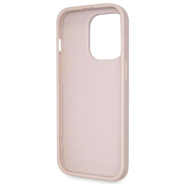 Guess iPhone 15 Pro - Crossbody 4G Metal Logo Θήκη με Επένδυση Συνθετικού Δέρματος και Λουράκι - Pink - GUHCP15LP4TDSCPP