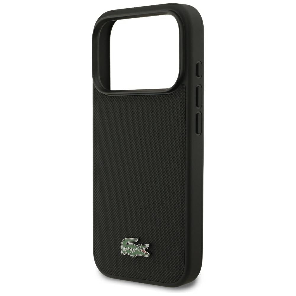 Lacoste iPhone 17 Pro / iPhone 18 Pro - Σκληρή Θήκη με Πλαίσιο Σιλικόνης - Petit Pique Lacquer Logo MagSafe - Black