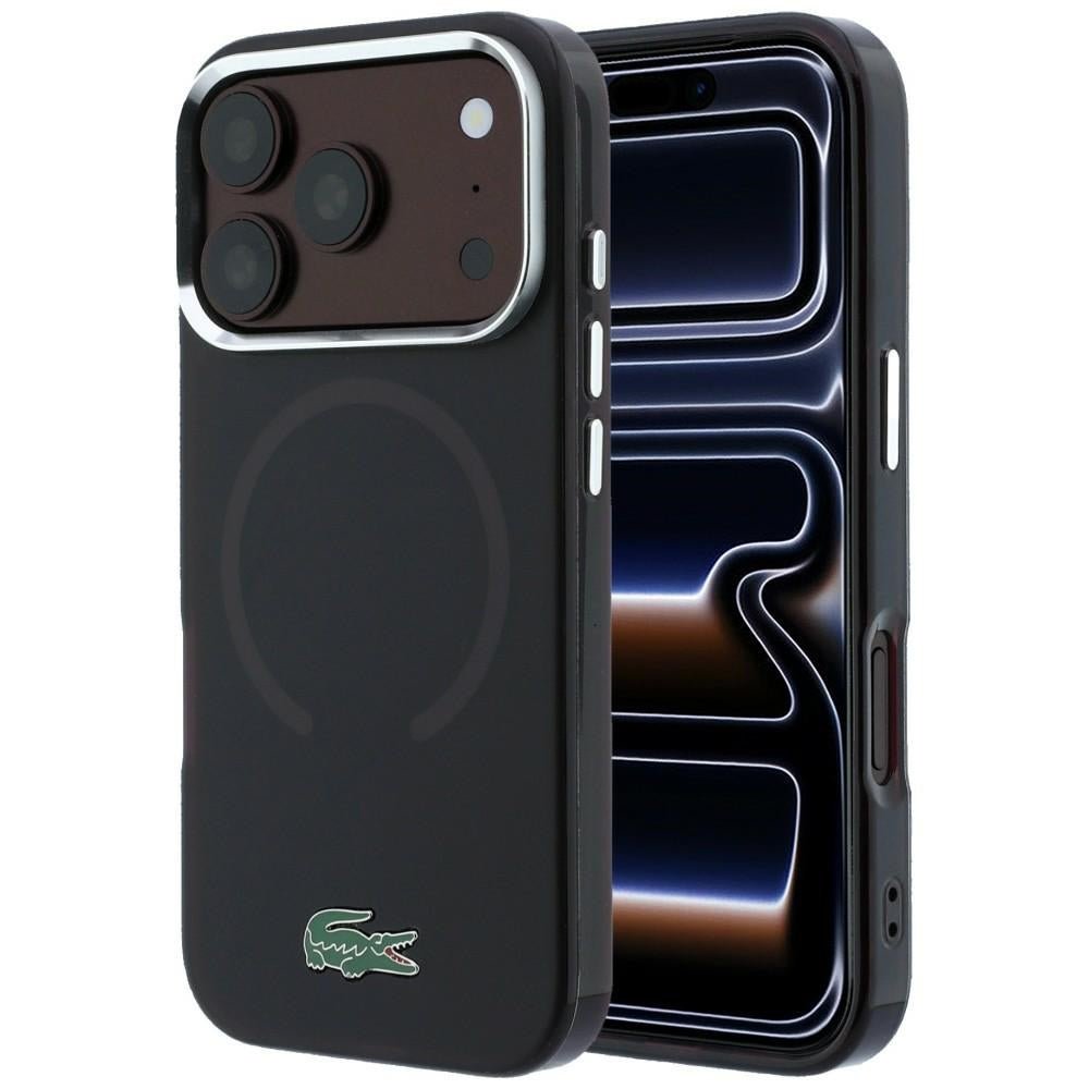 Lacoste iPhone 17 Pro Max / iPhone 18 Pro Max - Σκληρή Θήκη με Πλαίσιο Σιλικόνης - IML Frosted Laquer Logo MagSafe - Burgundy