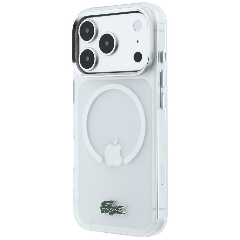 Lacoste iPhone 17 Pro Max / iPhone 18 Pro Max - Σκληρή Θήκη με Πλαίσιο Σιλικόνης - IML Frosted Laquer Logo MagSafe - Clear
