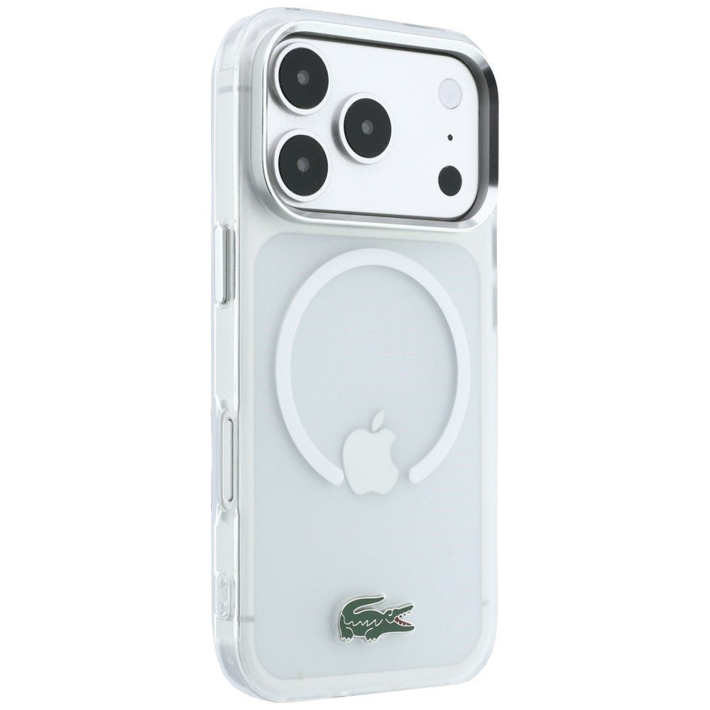 Lacoste iPhone 17 Pro Max / iPhone 18 Pro Max - Σκληρή Θήκη με Πλαίσιο Σιλικόνης - IML Frosted Laquer Logo MagSafe - Clear