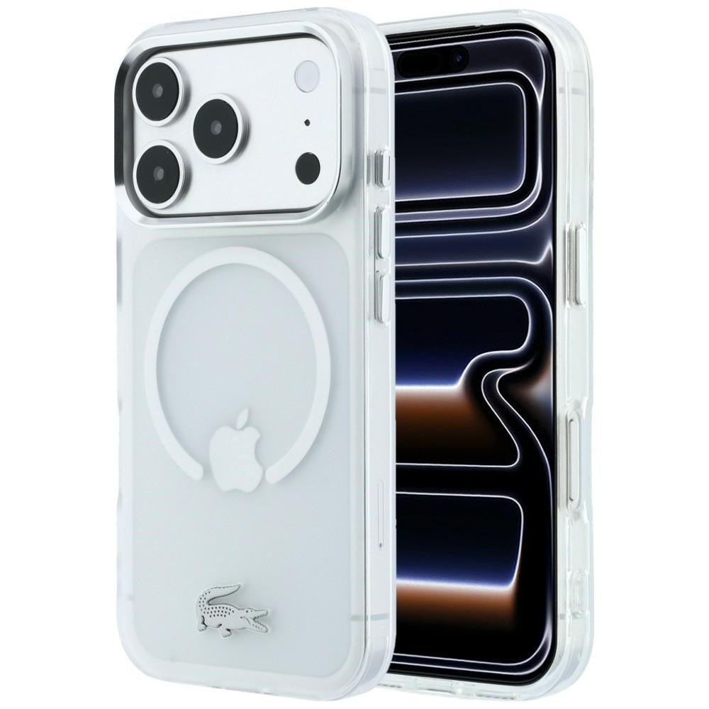 Lacoste iPhone 17 Pro Max / iPhone 18 Pro Max - Σκληρή Θήκη με Πλαίσιο Σιλικόνης - IML Frosted MagSafe - Clear