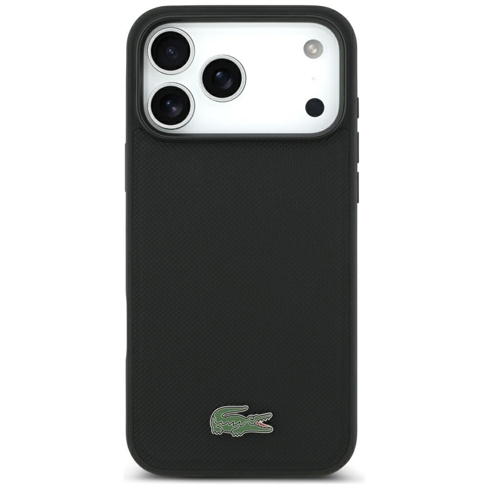 Lacoste iPhone 17 Pro Max / iPhone 18 Pro Max - Σκληρή Θήκη με Πλαίσιο Σιλικόνης - Petit Pique Lacquer Logo MagSafe - Black