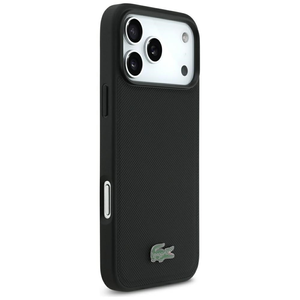 Lacoste iPhone 17 Pro Max / iPhone 18 Pro Max - Σκληρή Θήκη με Πλαίσιο Σιλικόνης - Petit Pique Lacquer Logo MagSafe - Black