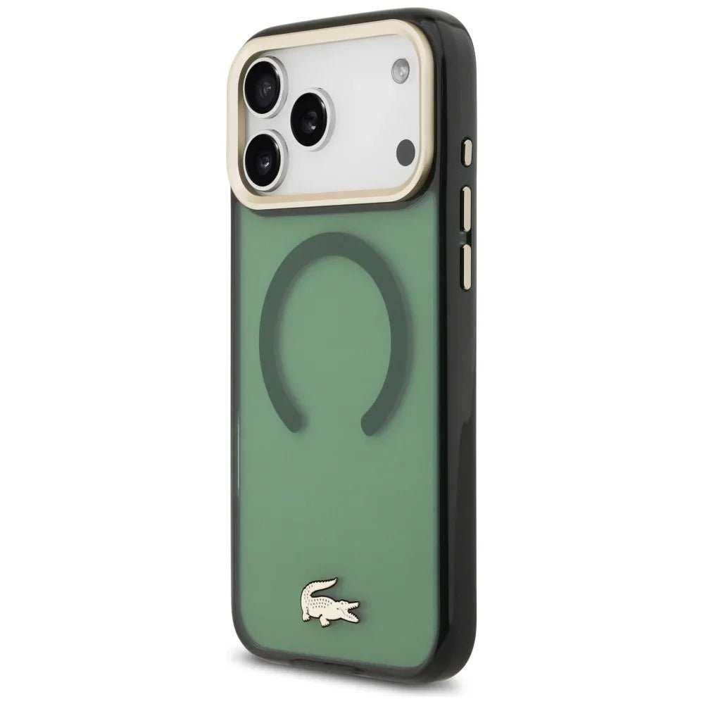 Lacoste iPhone 17 Pro Max - Shockproof Transparent Frosted Gold Logo MagSafe - Σκληρή Θήκη με Πλαίσιο Σιλικόνης - Sinople