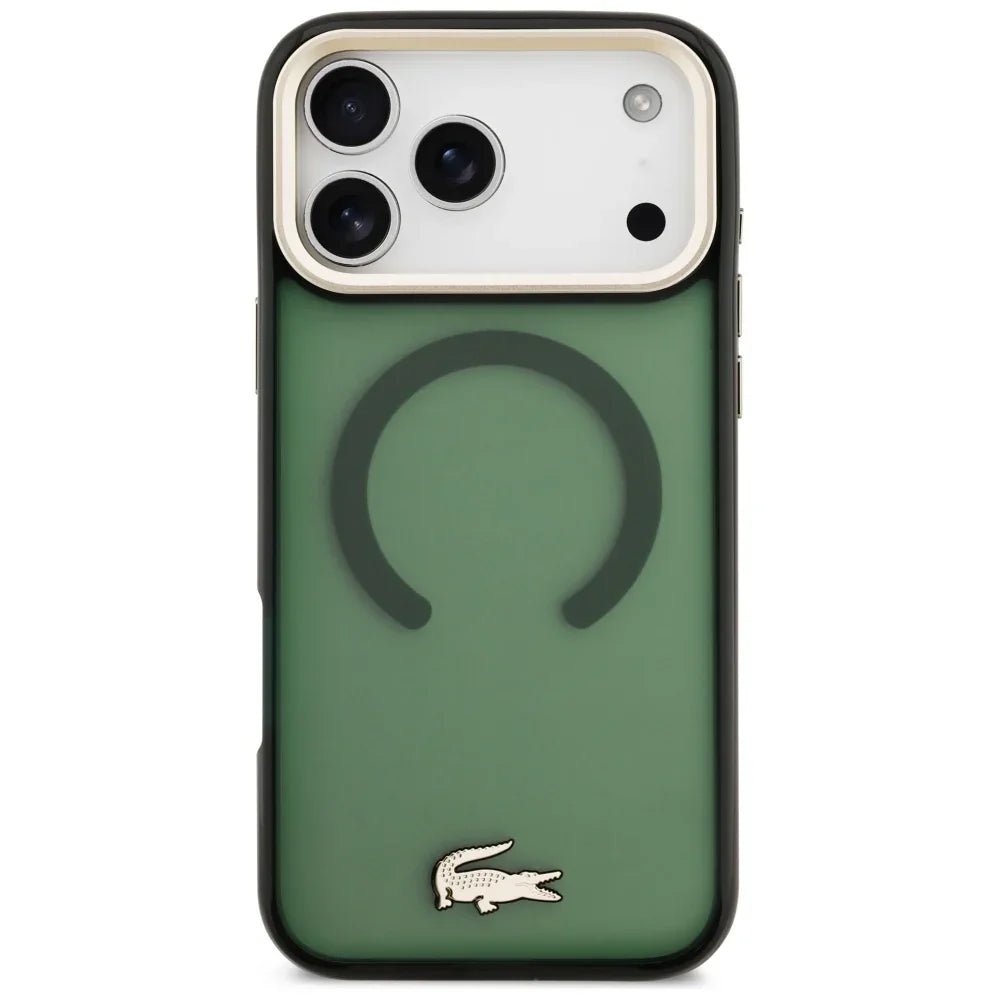 Lacoste iPhone 17 Pro Max - Shockproof Transparent Frosted Gold Logo MagSafe - Σκληρή Θήκη με Πλαίσιο Σιλικόνης - Sinople