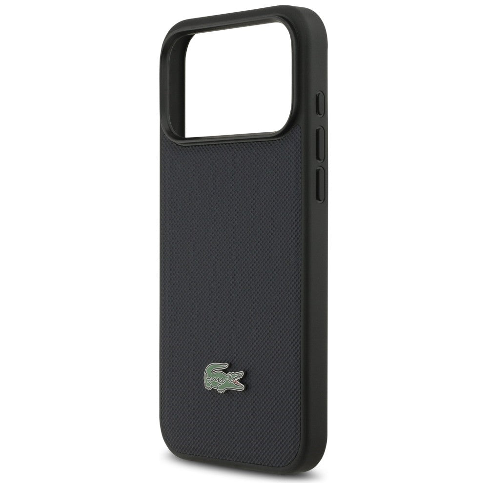 Lacoste iPhone 17 Pro Max - Σκληρή Θήκη με Πλαίσιο Σιλικόνης - Petit Pique Lacquer Logo MagSafe - Marine