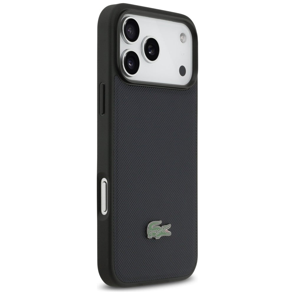 Lacoste iPhone 17 Pro Max - Σκληρή Θήκη με Πλαίσιο Σιλικόνης - Petit Pique Lacquer Logo MagSafe - Marine