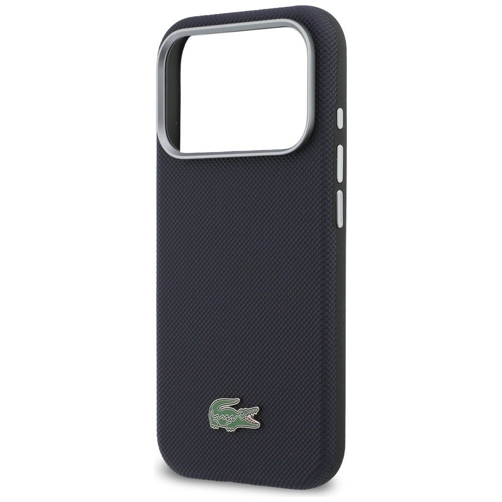 Lacoste iPhone 17 Pro Max - Σκληρή Θήκη με Πλαίσιο Σιλικόνης - Semi Wrap Petit Pique MagSafe - Navy Blue
