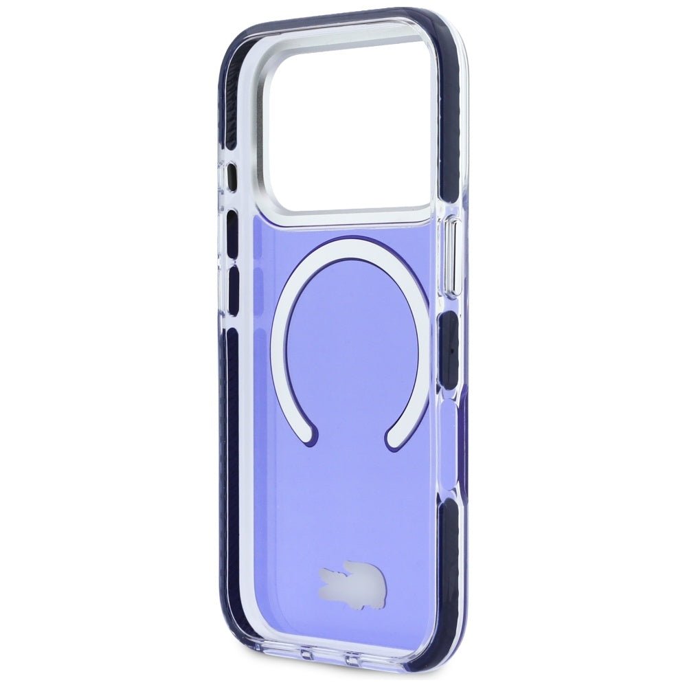 Lacoste iPhone 17 Pro Max - Σκληρή Θήκη με Πλαίσιο Σιλικόνης - Shockproof Transparent Frosted MagSafe - Marine
