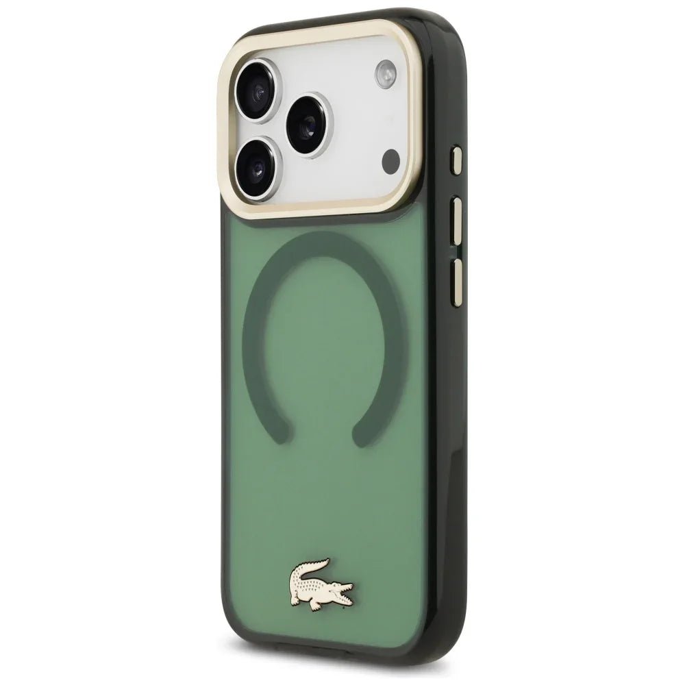Lacoste iPhone 17 Pro - Shockproof Transparent Frosted Gold Logo MagSafe - Σκληρή Θήκη με Πλαίσιο Σιλικόνης - Sinople