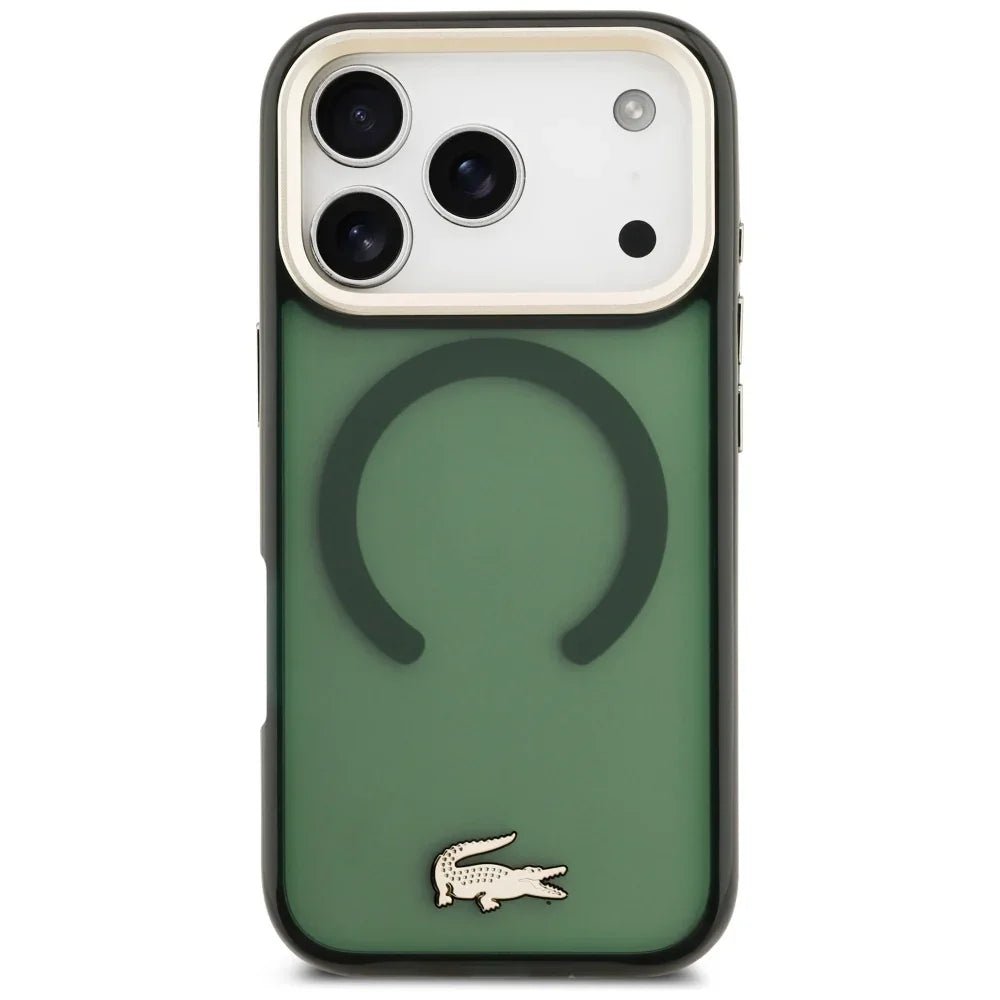 Lacoste iPhone 17 Pro - Shockproof Transparent Frosted Gold Logo MagSafe - Σκληρή Θήκη με Πλαίσιο Σιλικόνης - Sinople