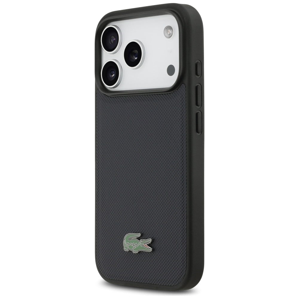 Lacoste iPhone 17 Pro - Σκληρή Θήκη με Πλαίσιο Σιλικόνης - Petit Pique Lacquer Logo MagSafe - Marine