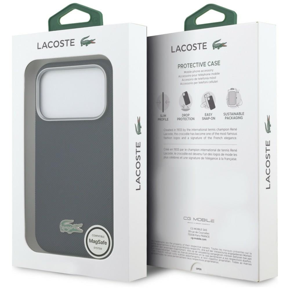 Lacoste iPhone 17 Pro - Σκληρή Θήκη με Πλαίσιο Σιλικόνης - Semi Wrap Petit Pique MagSafe - Navy Blue