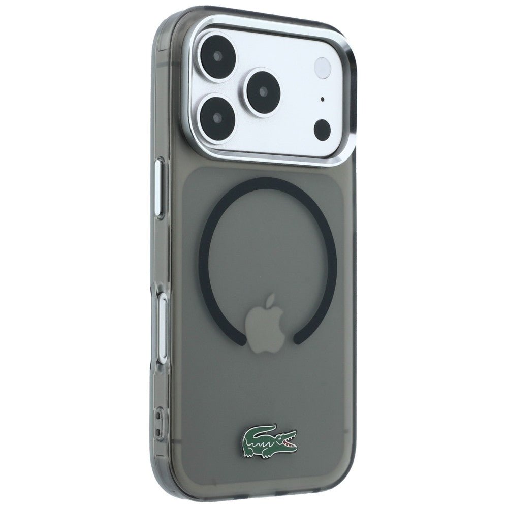 Lacoste iPhone 18 Pro / iPhone 17 Pro - Σκληρή Θήκη με Πλαίσιο Σιλικόνης MagSafe - IML Frosted Laquer Logo - Black