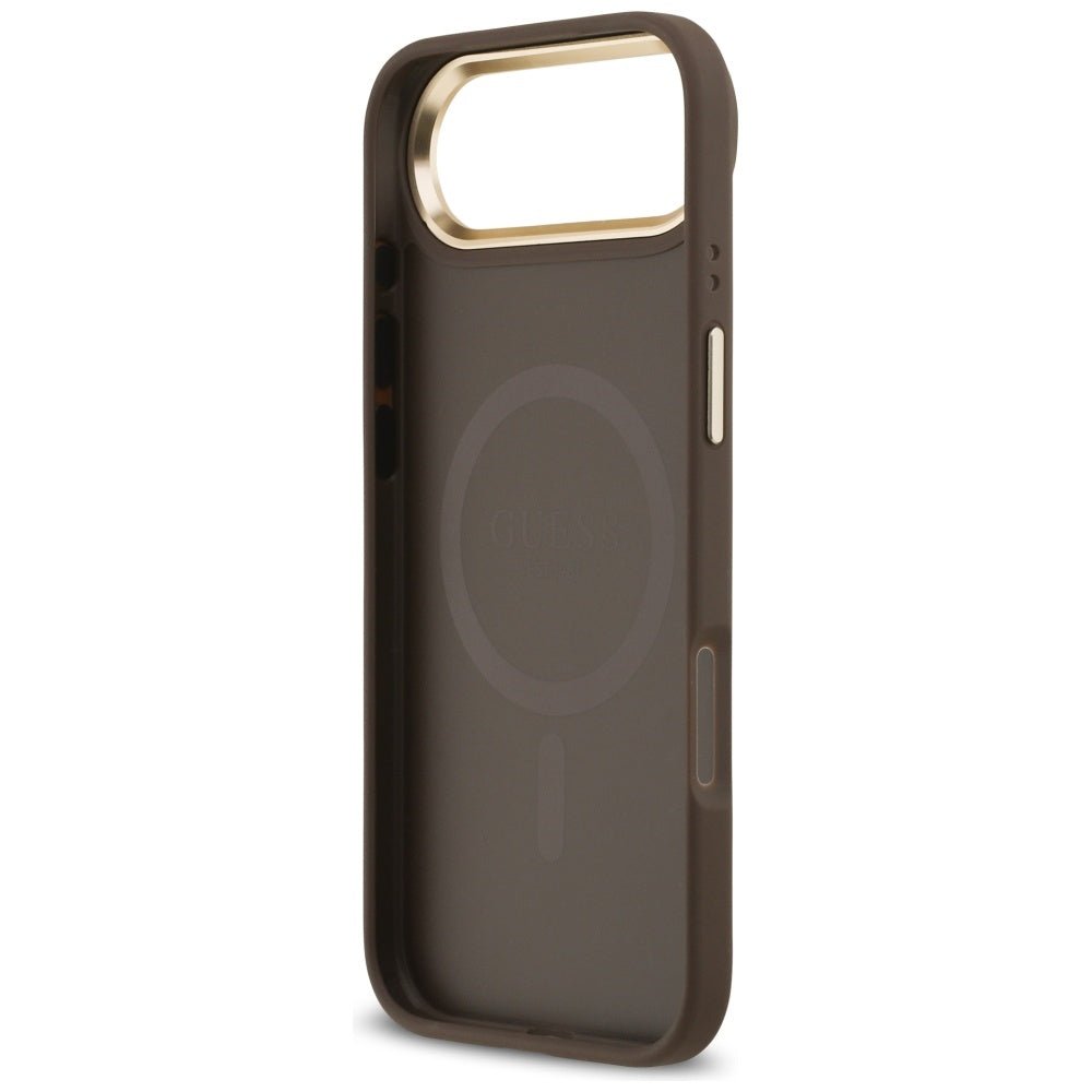 Guess iPhone Air - 4G Stripe MagSafe - Θήκη με Επένδυση Συνθετικού Δέρματος - Brown - GUHMP17MPG4SEMCW