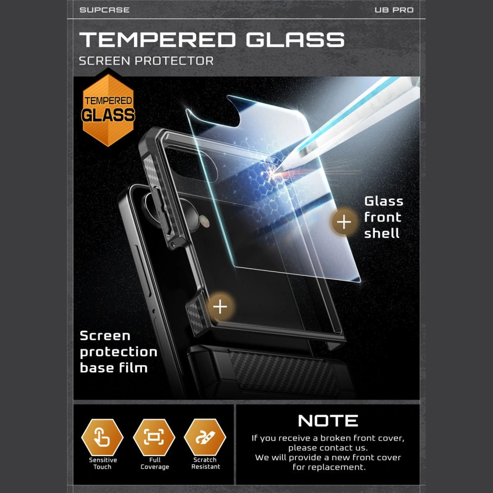 Supcase Samsung Galaxy Z Flip7 - Unicorn Beetle Pro - Σκληρή Θήκη με Προστασία Οθόνης και Stand - Black