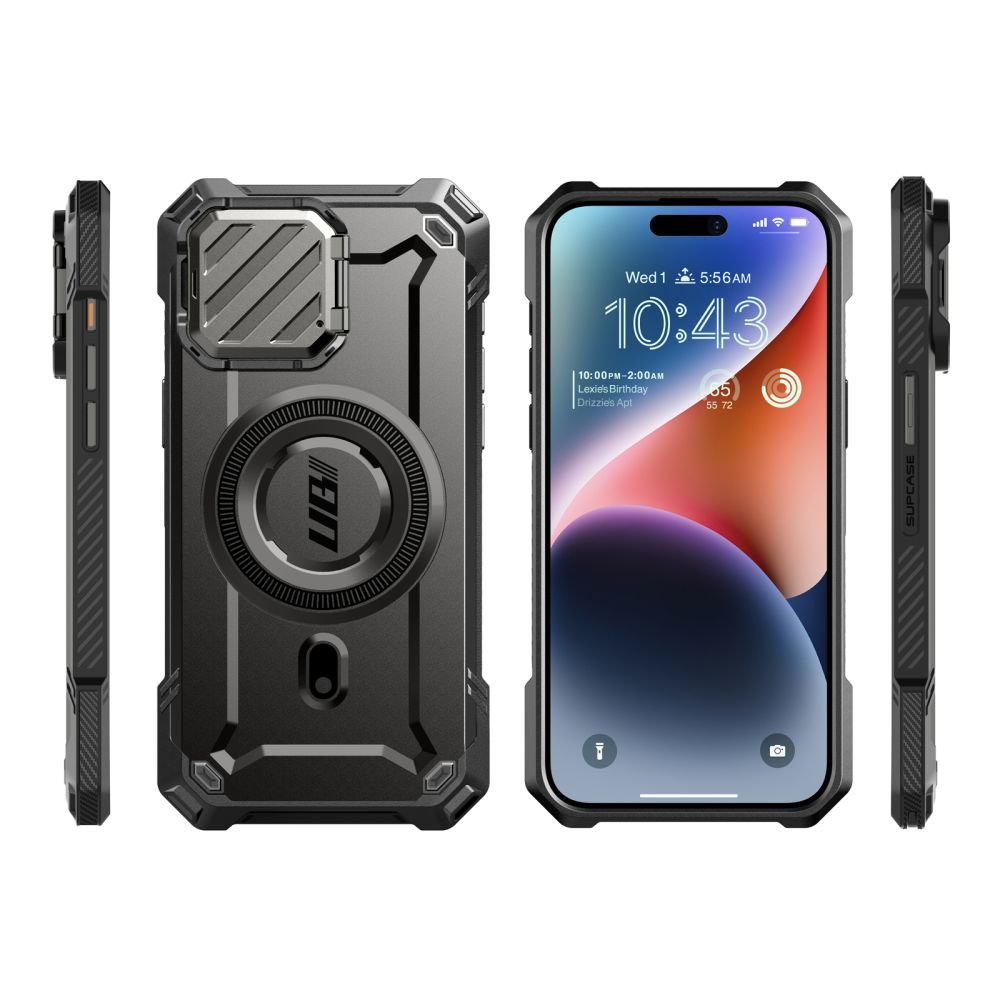 Supcase iPhone 15 Pro Max UB XT Mag Σκληρή Θήκη με Ανοιγόμενο Κάλυμμα Κάμερας / Stand και Magsafe - Black