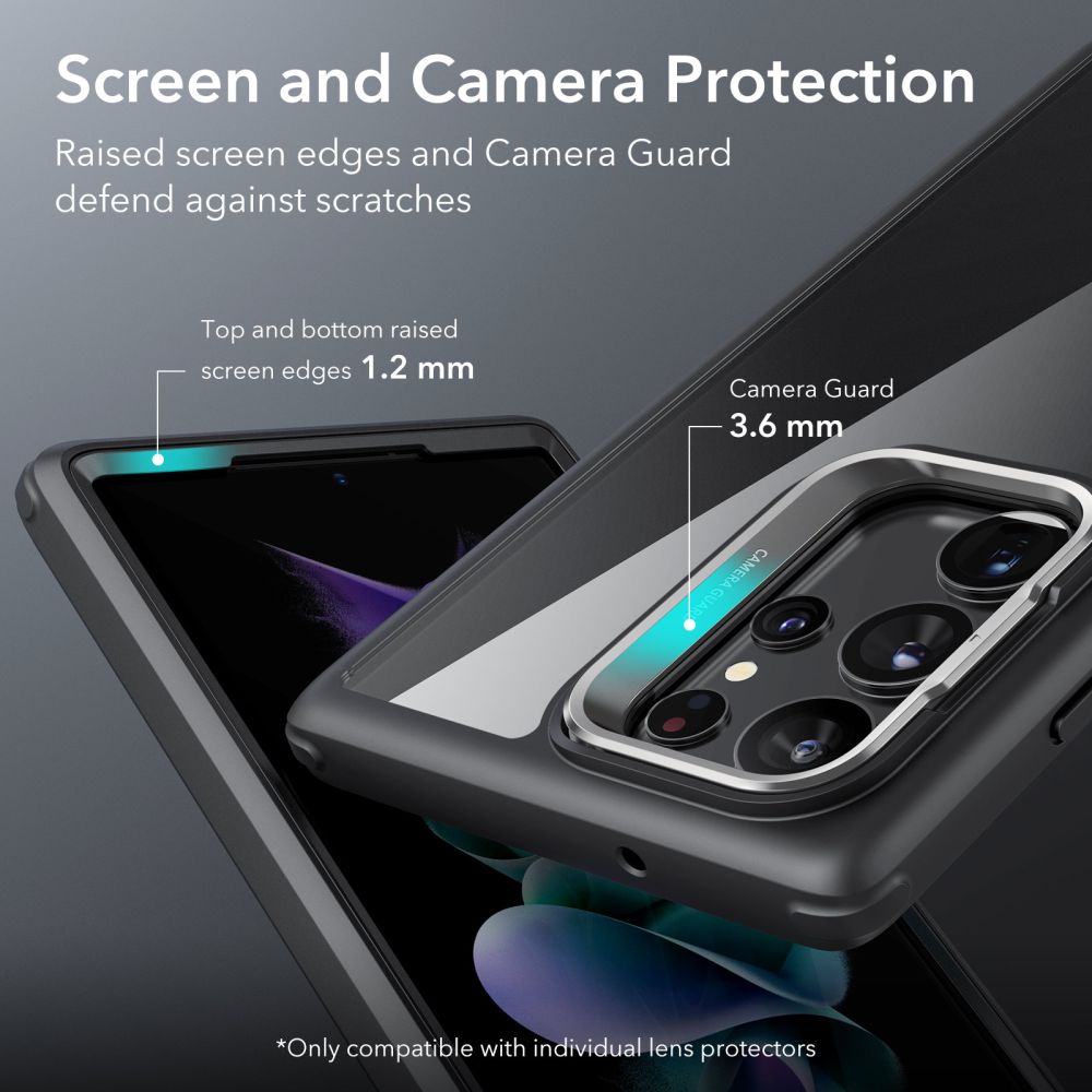 ESR Samsung Galaxy S23 Ultra Shock Armor Kickstand Σκληρή Θήκη με Stand - Διάφανη / Black