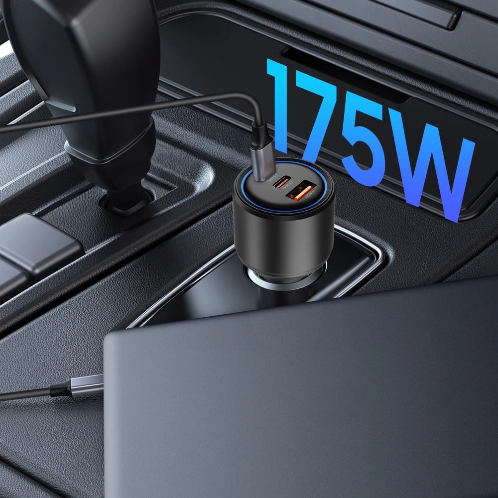 Tech - Protect CC04 PD175W Φορτιστής Αυτοκινήτου Γρήγορης Φόρτισης με 2 Θύρες Type - C και 1 Θύρα USB - Black