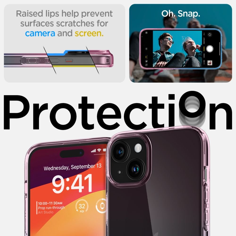 Spigen iPhone 15 Liquid Crystal Θήκη Σιλικόνης - Gradation Pink