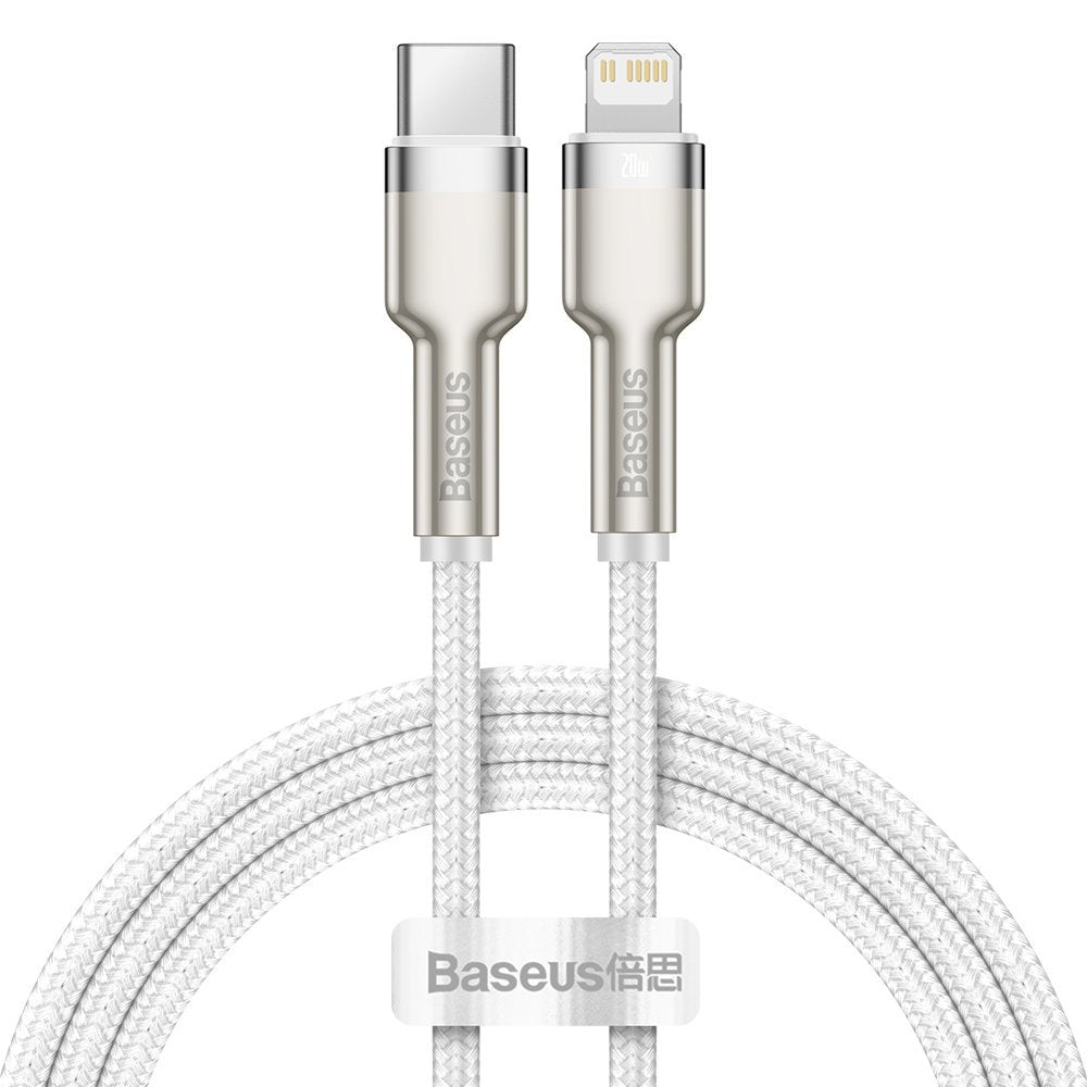 Baseus Cafule Series Metal Data PD 20W - Καλώδιο Δεδομένων και Φόρτισης Type - C to Lightning 1M - White - CATLJK - A02