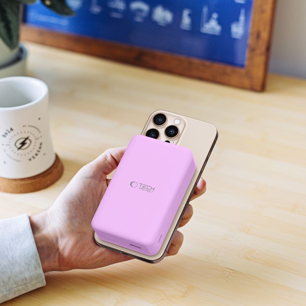 Tech - Protect PB12 Lifemag MagSafe PowerBank Μαγνητικό PowerBank Κινητού 20000 mAh - Lilac