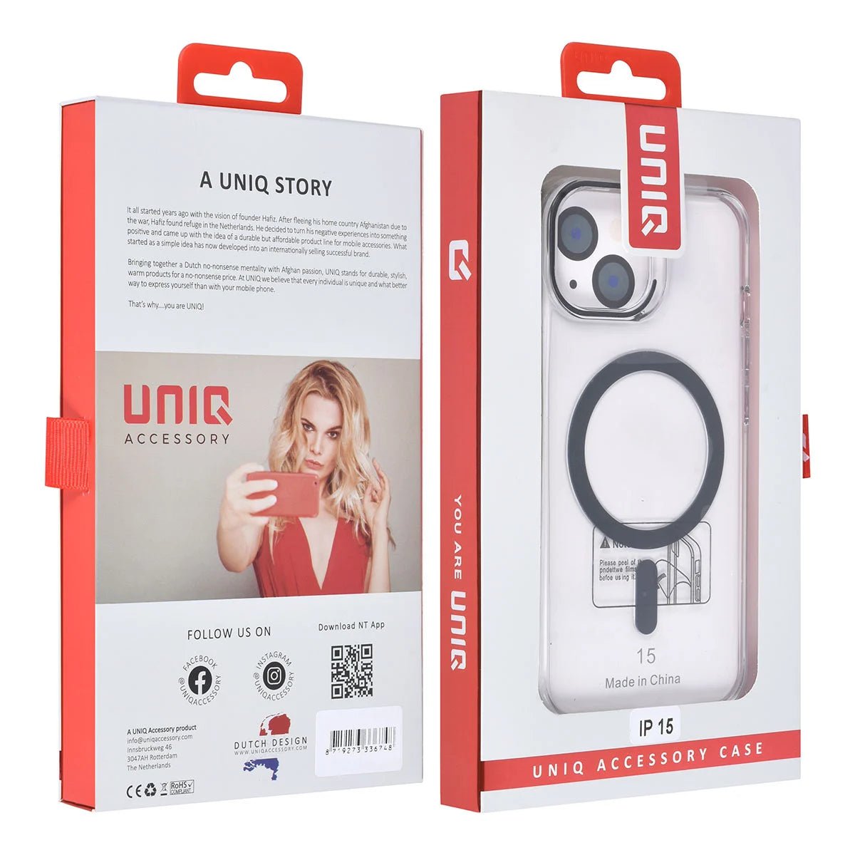 Tuniq iPhone 15 - MagSafe Σκληρή Θήκη με Πλαίσιο Σιλικόνης - Διάφανη / Μαύρη