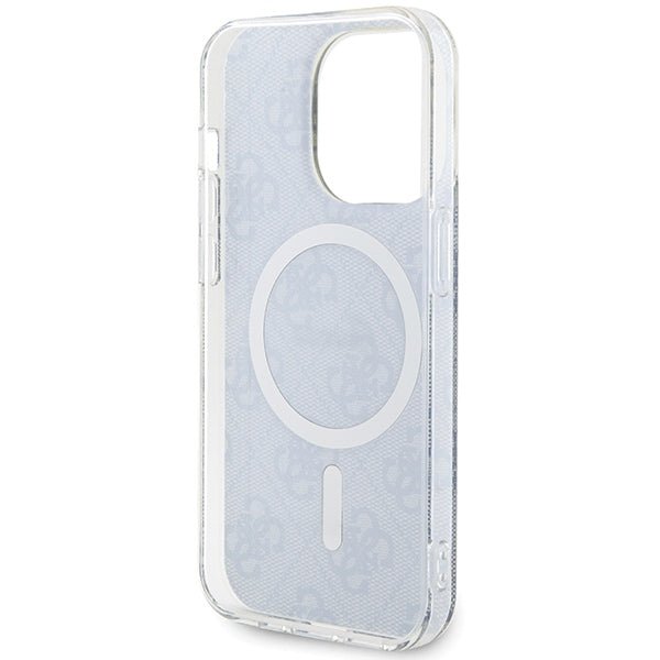 Guess iPhone 15 Pro IML 4G MagSafe Σκληρή Θήκη με Πλαίσιο Σιλικόνης και MagSafe - Blue - GUHMP15LH4STB