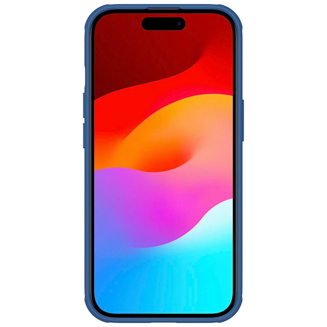 Nillkin iPhone 15 Plus Super Frosted Shield Pro Σκληρή Θήκη με Πλαίσιο Σιλικόνης - Blue