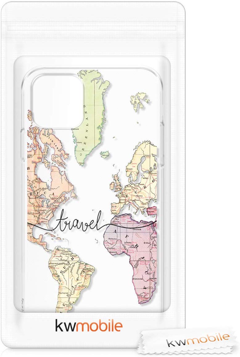 KW iPhone 11 Θήκη Σιλικόνης TPU Design Travel - Διάφανη / Black / Multicolor - 49793.02