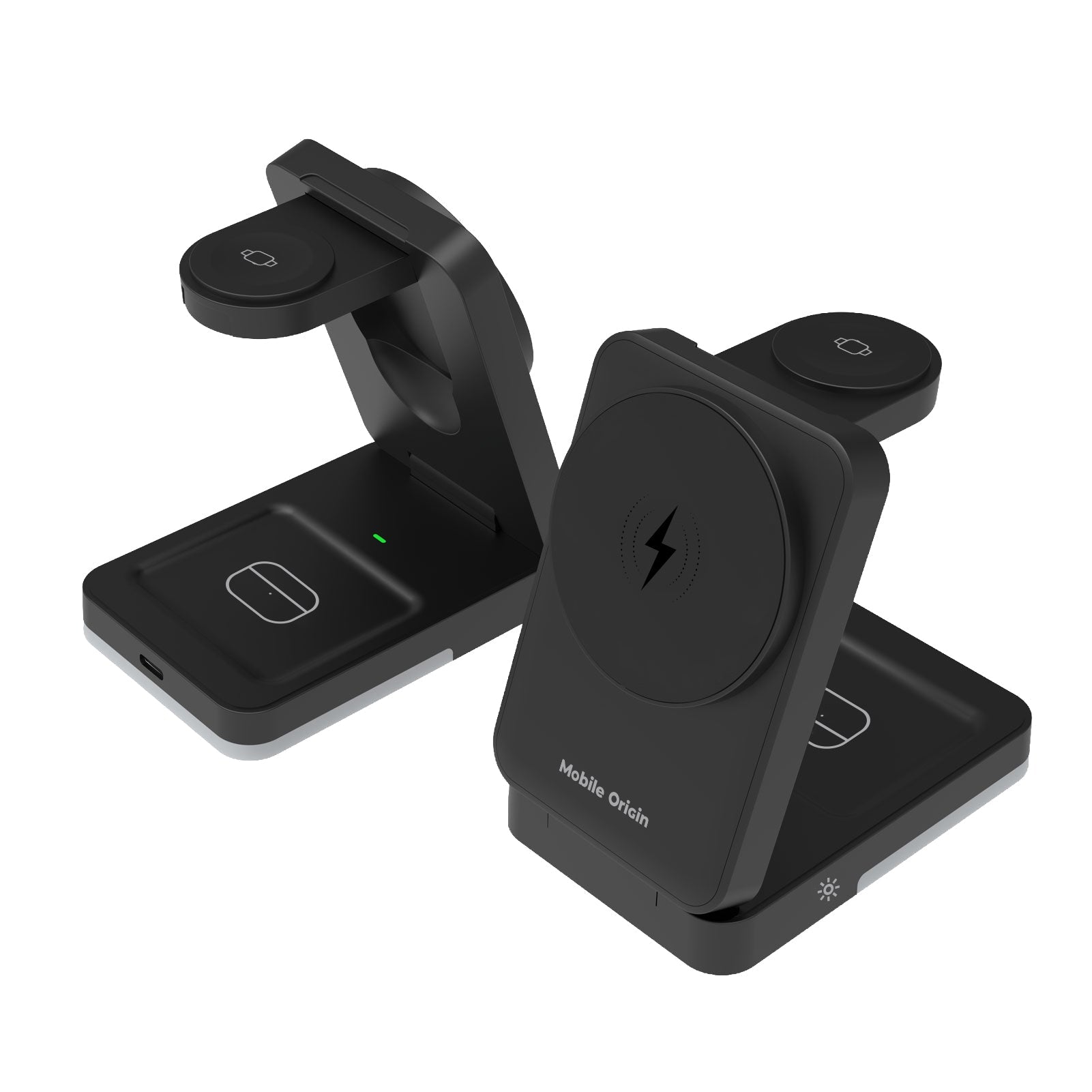 Mobile Origin - 3in1 Αναδιπλούμενος Ασύρματος MagSafe Φορτιστής - PW28 - Black