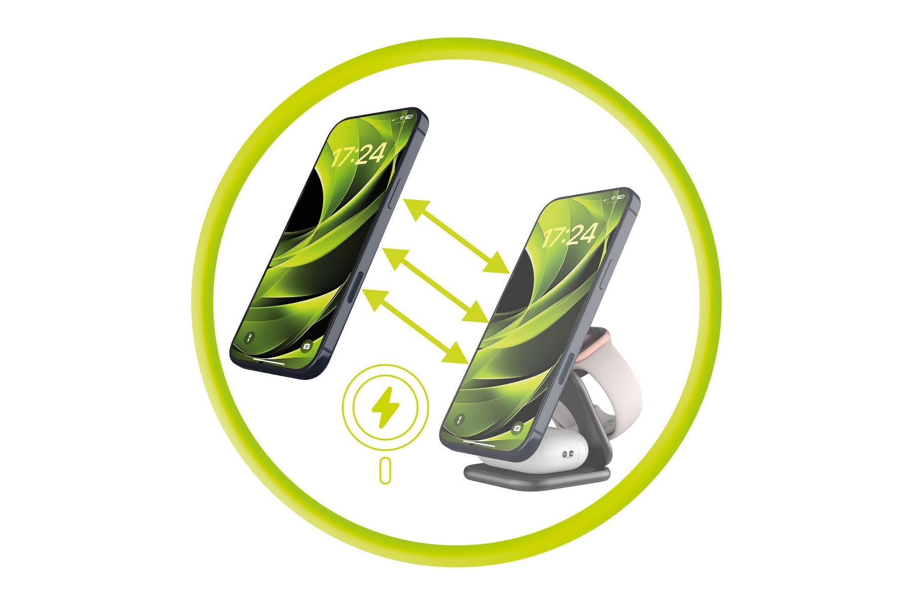 Mobile Origin - 3in1 Αναδιπλούμενος Ασύρματος MagSafe Qi2 Φορτιστής 25W - PW36 - Matte Black
