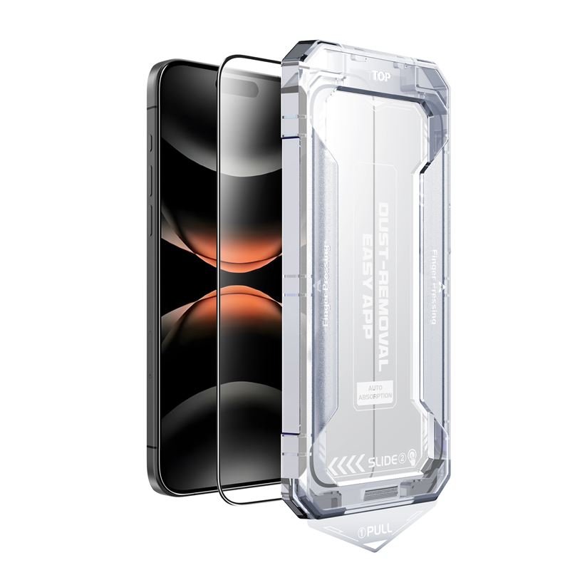 Mobile Origin iPhone 17 - 9H Full Screen Αντιχαρακτικό Γυαλί Οθόνης με Πλαίσιο Τοποθέτησης - Screen Guard - Black