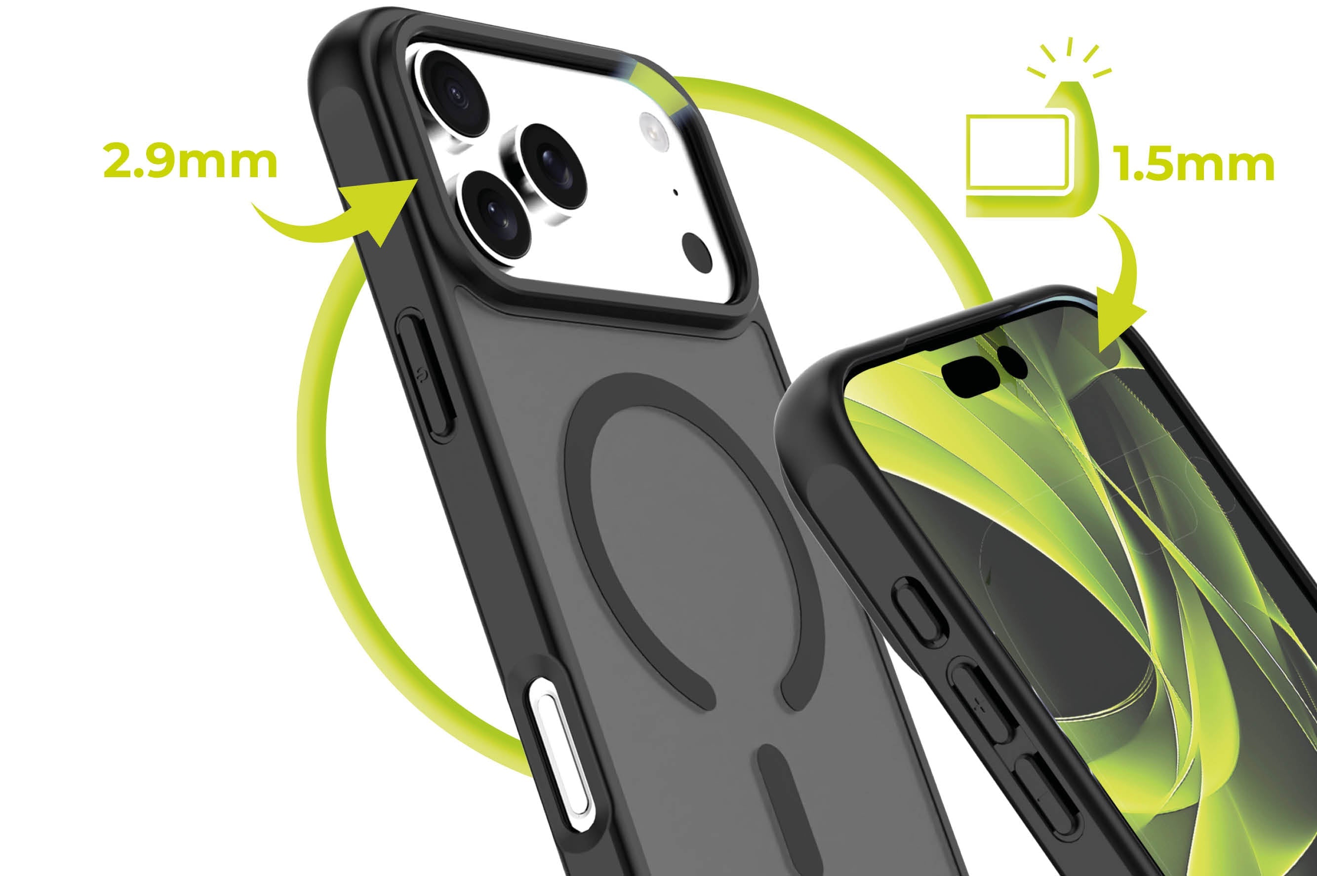 Mobile Origin iPhone 17 Pro Max - Σκληρή Θήκη με Πλαίσιο Σιλικόνης - Hybrid MagSafe - Matte Black